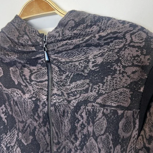 Joseph Ribkoff  Dress Snake Skin Print Black Brown Long Sleeve Size 8‎ Y2K Soft - Picture 5 of 9
